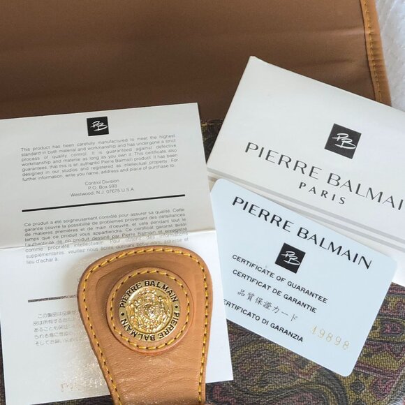 Pierre Balmain Paisley Leather Crossbody Bag Gold Logo Medallion Original Certif - Picture 5 of 10